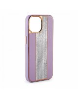  iLike Apple iPhone 15 Pro Diamonds and Leather Case Pink Sand 