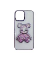  iLike Apple iPhone 13 Silicone Case Print Desire Bear Purple 