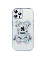  iLike Apple iPhone 14 Pro Silicone Case Print Desire Bear Silver 