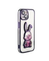  iLike Apple iPhone 14 Silicone Case Print Desire Rabbit Purple 