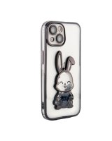  iLike Apple iPhone 15 Silicone Case Print Desire Rabbit Black 