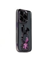  iLike Apple iPhone 15 Pro Silicone Case Print Desire Rabbit Purple 