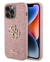  Guess Apple iPhone 15 Pro Max Fixed Glitter 4G Metal Logo Case Pink 