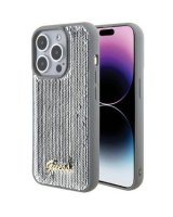  Guess Apple iPhone 15 Pro HC SEQUIN SCRIPT METAL Silver 