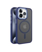  iLike Apple iPhone 15 DUAL METAL FRAME MAGSAFE CASE Blue 