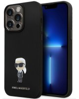  Karl Lagerfeld Apple iPhone 15 Pro Max Liquid Silicone Metal Ikonik Case Black 