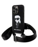  Karl Lagerfeld Apple iPhone 15 Pro Max 6.7 hardcase Crossbody Silicone Ikonik Black 