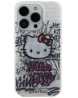  Hello Kitty Apple iPhone 15 6.1 hardcase IML Kitty On Bricks Graffit White 