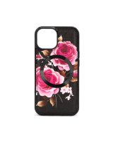  Evelatus Apple iPhone 14 Leather Case Zipper Design Flower Black 