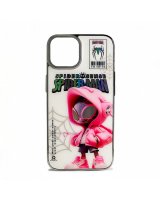  iLike Apple iPhone 14 PC Silicone Case Spider Sense White Pink 