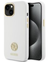  Guess Apple iPhone 15 / 14 / 13 6.1 hardcase Silicone Logo Strass 4G White 