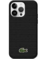  Lacoste Apple iPhone 15 HC MAGSAFE ICONIC PETIT PIQUE PU WOVEN LOGO Black 