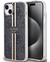  Guess - iPhone 15 black hardcase IML 4G Gold Stripe Black 