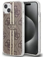  Guess - iPhone 15 brown hardcase IML 4G Gold Stripe Brown 