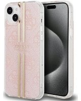 Guess - iPhone 15 hardcase IML 4G Gold Stripe Pink 