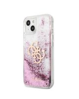  Guess iPhone 13 Mini Liquid Glitter Pink Case Transparent 