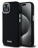  DKNY Apple iPhone 15 hardcase Liquid Silicone Small Metal Logo MagSafe Black 