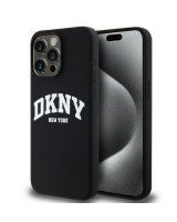  DKNY Apple iPhone 15 Pro Max 6.7 hardcase Liquid Silicone White Printed Logo MagSafe Black 