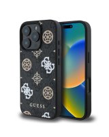  Guess Apple iPhone 16 Pro PU 4G Peony MagSafe Case Black 