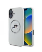  Karl Lagerfeld Apple iPhone 16 Liquid Silicone K&CH Heads MagSafe Case Beige 