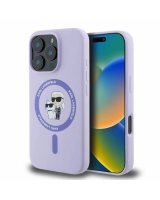  Karl Lagerfeld Apple iPhone 16 Pro Liquid Silicone Karl and Choupette MagSafe Case Purple 