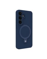  Evelatus Samsung Galaxy S25 Premium Magnetic with Stand Soft Touch Silicone Case Midnight Blue 