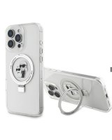  Karl Lagerfeld Apple iPhone 16 Pro Ringstand Karl and Choupette MagSafe Case Transparent 