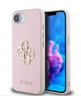  Guess Apple iPhone 16e PU Grained 4G Metal Logo Case Pink 