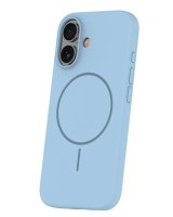  iLike Apple iPhone 16 Soft Touch Silicone case With Magnetic Light Blue 
