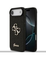  Guess Apple iPhone 17 Air PU Fixed Glitter 4G Metal Logo Case Black 