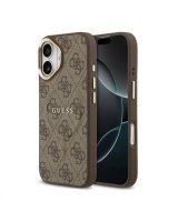  Guess Apple iPhone 17 PU Leather 4G Gold Frame MagSafe Case Brown 