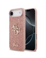  Guess Apple iPhone 17 Air PU Fixed Glitter 4G Metal Logo Case Pink 