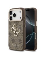  Guess Apple iPhone 17 Pro Max PU Leather 4G Metal Logo Gold Frame MagSafe Case Brown 