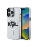  Karl Lagerfeld Apple iPhone 15 Pro Max Silicone case with Magsafe IML KL Sketch Logo Transparent 