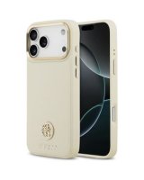  Guess Apple iPhone 17 Pro Max Silicone case with MagSafe Grained Strass Logo Beige 