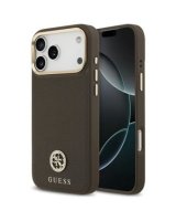  Guess Apple iPhone 17 Pro Max Silicone case with MagSafe Grained Strass Logo Brown 