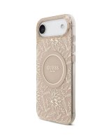  Guess Apple iPhone 17 Air Silicone case with MagSafe Flowers Allover with Pearl Strap Pink 