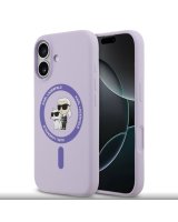  Karl Lagerfeld Apple iPhone 17 Liquid Silicone Karl and Choupette MagSafe Cas Purple 