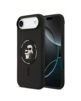  Karl Lagerfeld Apple iPhone Air Liquid Silicone Karl and Choupette MagSafe Case Black 
