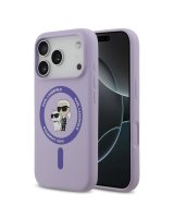  Karl Lagerfeld Apple iPhone 17 Pro Liquid Silicone Karl and Choupette MagSafe Case Purple 