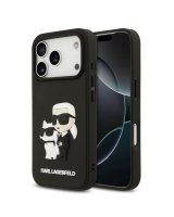  Karl Lagerfeld Apple iPhone 17 Pro Silicone 3D Rubber Karl and Choupette Case Black 