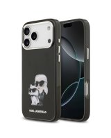 Karl Lagerfeld Apple iPhone 17 Pro Max Silicone IML Aquarelle Karl and Choupette Case Black 