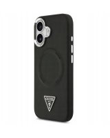  Guess Apple iPhone 17 PU Leather Triangle Logo MagSafe Case Black 