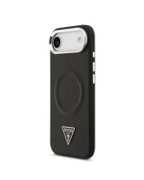  Guess Apple iPhone 17 Air PU Leather Triangle Logo MagSafe Case Black 