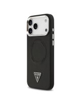  Guess Apple iPhone 17 Pro Max PU Leather Triangle Logo MagSafe Case Black 