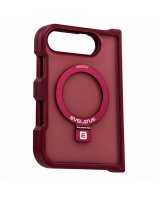  Evelatus Apple iPhone Duo Shield Case With MagSafe & Stand Matte Ring Burgundy 