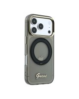  Guess Apple iPhone 18 Pro Max HC MagSafe IML Ring Stand 360 Script Metal Logo Black 