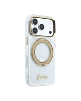  Guess Apple iPhone 18 Pro HC MagSafe IML Ring Stand 360 Script Metal Logo Transparent 