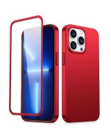  Joyroom - Joyroom 360 Full Case front and back cover for iPhone 13 Pro Max + tempered glass screen protector red (JR-BP928 red) 
