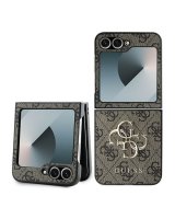  Guess Guess Leather 4G Metal Logo Case for Samsung Galaxy Z Flip 6 - Brown 